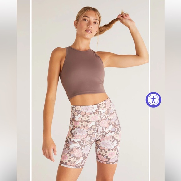 NEW Z Supply Active Pink and Purple floral Bike Shorts size M - Picture 7 of 10